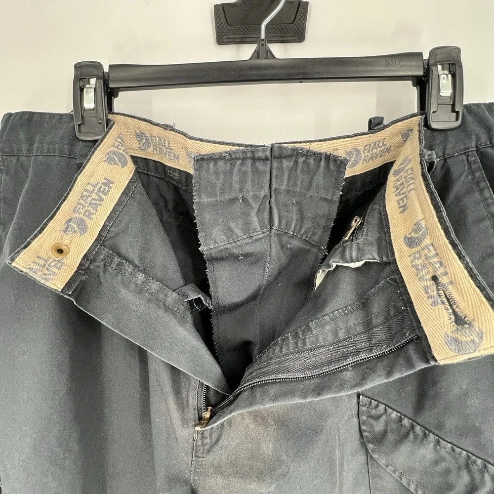 Fjallraven Pants Mens 38x30 Dark‎ Blue G-1000 Cargo Hiking Outdoor